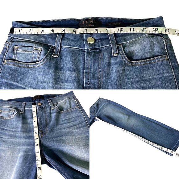 Jen7 Slim Boyfriend Jeans Women's Size 4 Mid Rise Medium Wash Cotton Blend - Picture 4 of 5